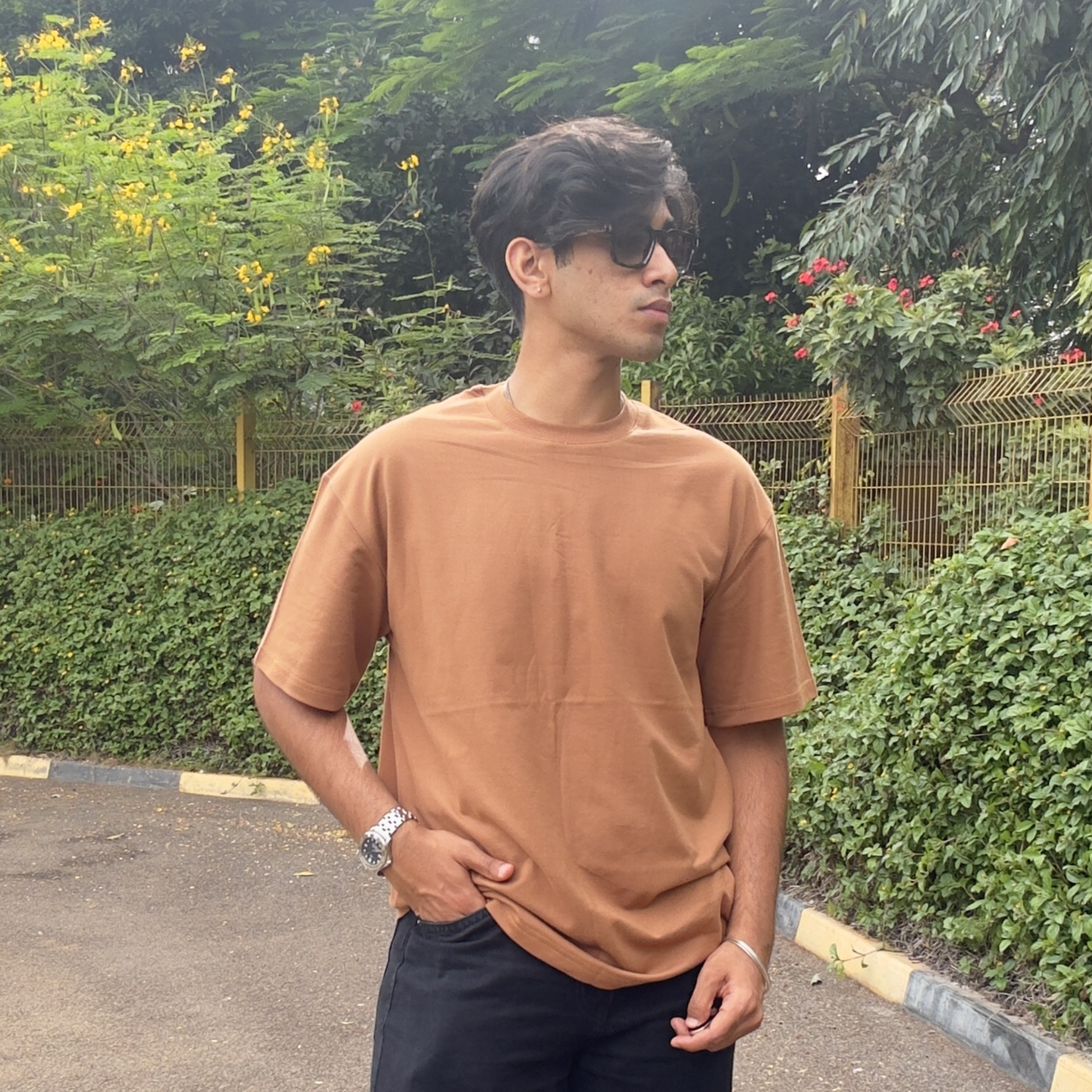 Camel Brown Oversized Tee